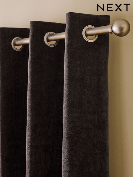 Loxley Chenille Eyelet Lined Curtains
