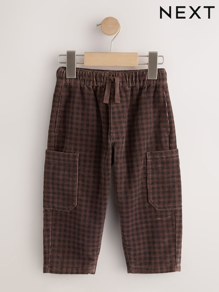 Brown - Pull On Wide Barrel Trousers (3mths-7yrs)