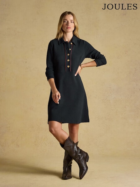 Navy - Joules Jemima Jacquard Dress