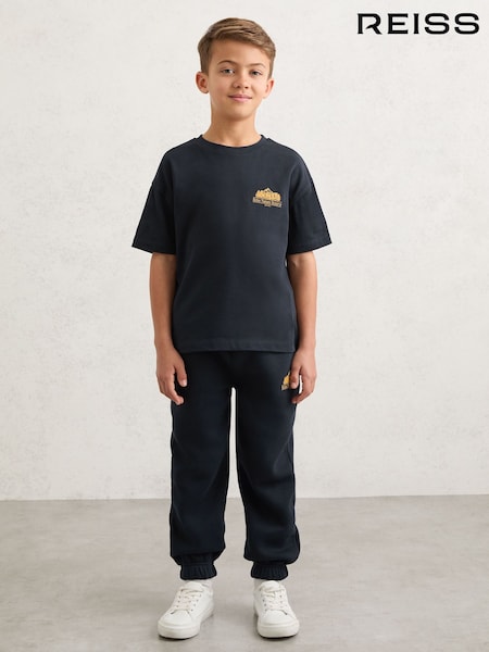 Reiss Navy Dalby Cotton Nature Reserve Logo T-Shirt (W08106) | OMR14