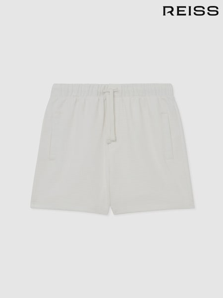Reiss White Tavola 13-14 yrs Waffle Drawstring Shorts (W08116) | AED202