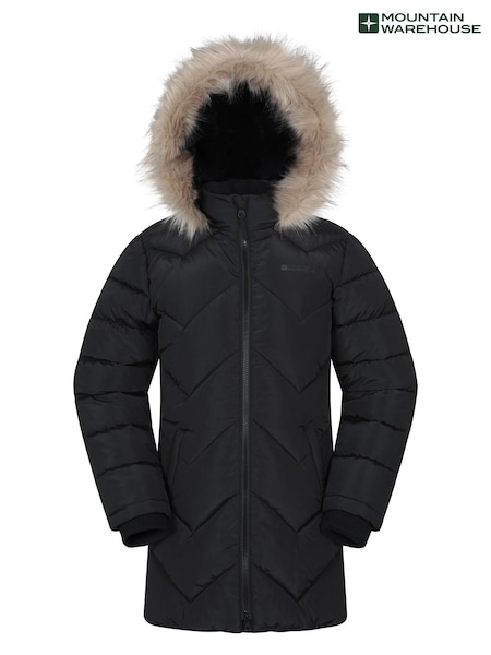 Mountain Warehouse Black Galaxy Water Resistant Long Padded Jacket (W08188) | €77