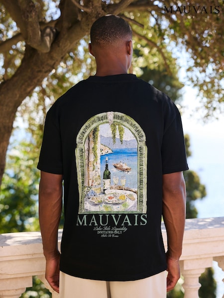 MAUVAIS Black Lake Side Liquidity Oversized T-Shirt (W08601) | AED285
