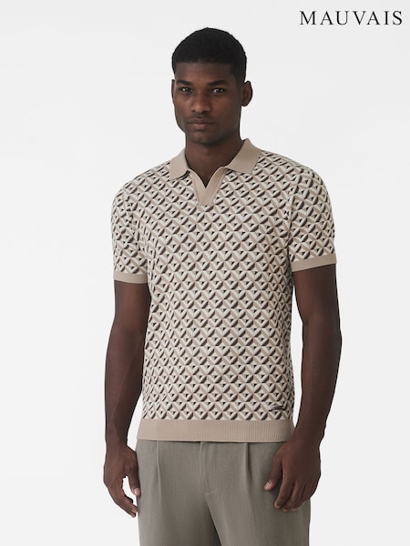 MAUVAIS Matisse Knitted Geo Polo Shirt (W08610) | ‏307 ر.ق.
