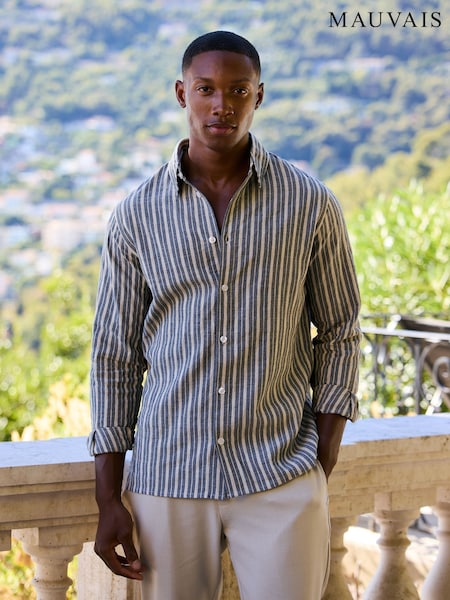MAUVAIS Bocelli Long Sleeve Stripe Shirt (W08617) | ‏307 ر.ق.