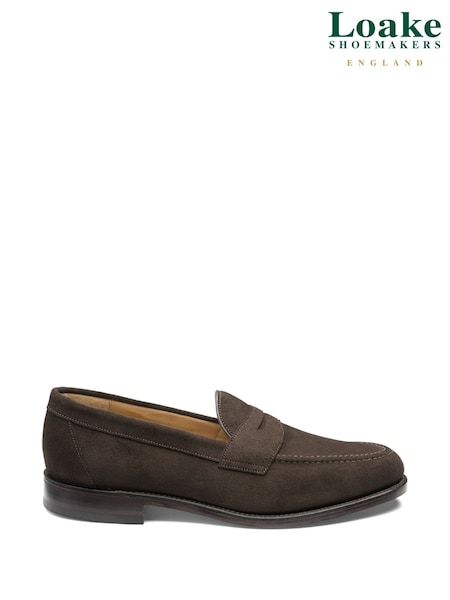 Loake Suede Apron Penny Brown Loafers (W08919) | 352 €