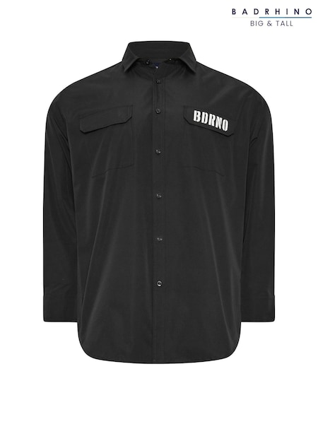 أسود - BadRhino Big & Tall Futenma Ripstop Long Sleeve Shirt (W08984) | ‏203 ر.ق.