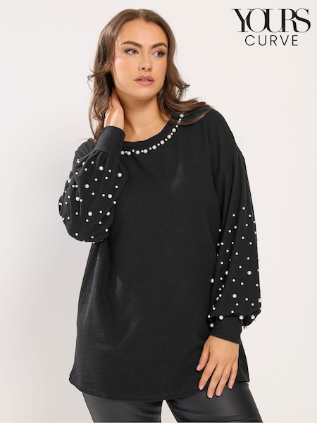 Yours Curve Black Pearl Arm Jumper (W10024) | R$ 335