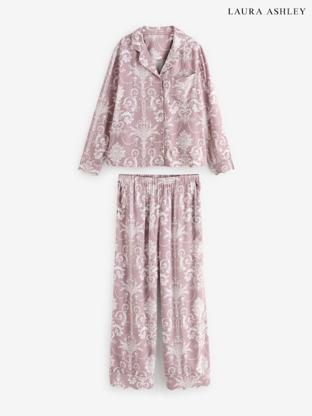 Pink/Mink - Laura Ashley Josette Button Through Pyjamas