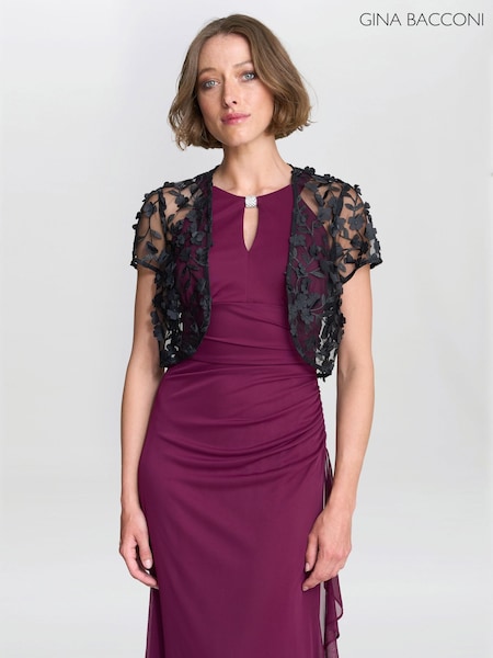 Gina Bacconi Olga 3D Black Jacket (W10292) | €101