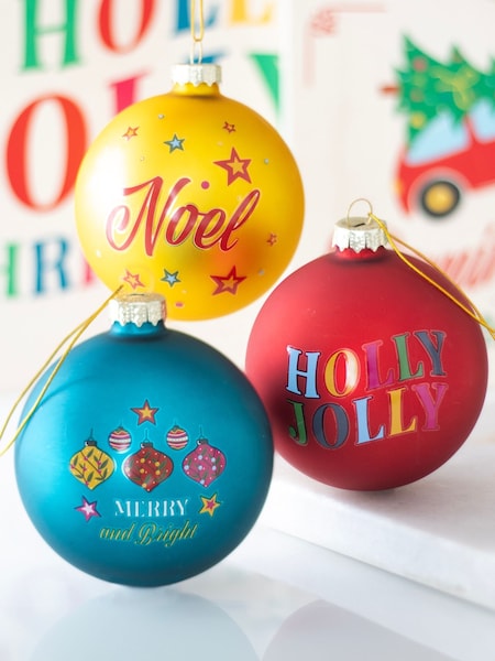 Something Different Set of 3 Clear Nostalgic Christmas Glass Baubles (W10347) | €24.50