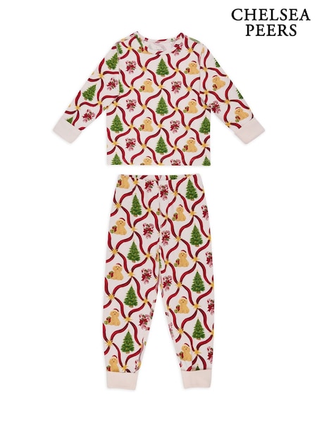 Chelsea Peers Christmas Tree & Dog Long Pyjamas Set (W10483) | 33 €