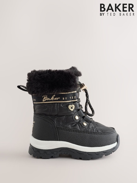 Schwarz - Baker By Ted Baker Waterproof Nylon Quilted Snow Boots