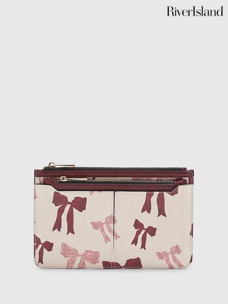 River Island Cream Bow Print Travel Wallet (W10911) | €27