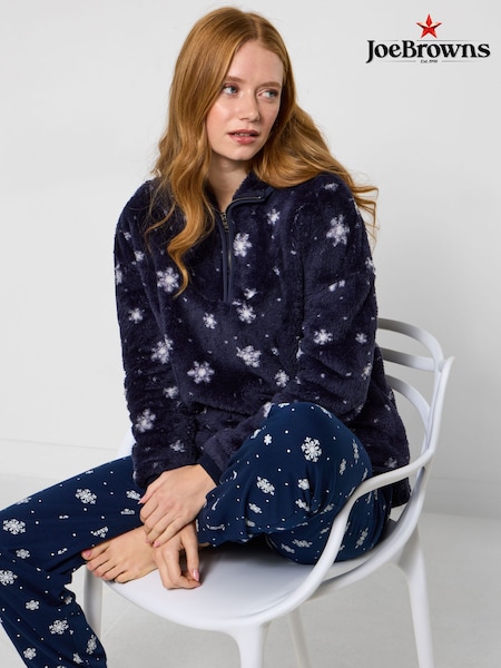 Joe Browns Blue Seasonal Snowflake Hooded Fleece (W11038) | €61