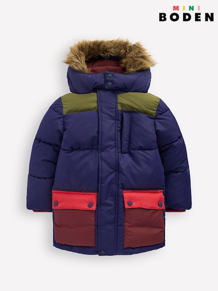 Boden Blue Fleece Lined Padded Coat (W11119) | €95 - €101