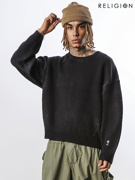 Religion Black Chaos Knit Jumper (W11397) | €111