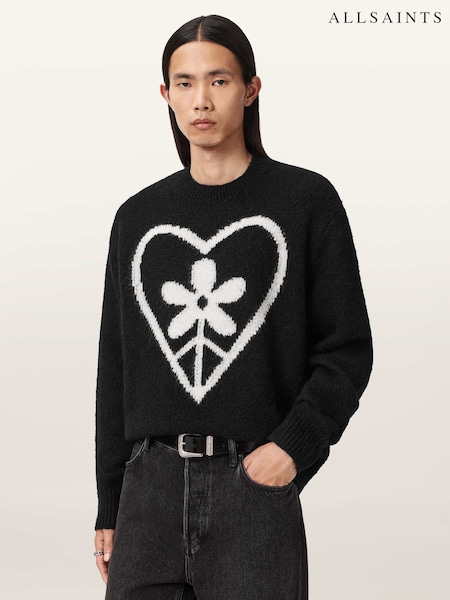 AllSaints Black Finden Crew Jumper (W11636) | €224.50