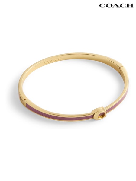 COACH Pink Signature C Enamel Bangle Bracelet (W11750) | 390 QAR