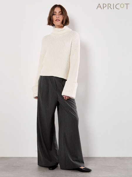 Apricot Cream Chunky High Neck Big Cuff Jumper (W11832) | €51