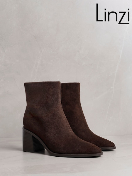 Linzi Brown Orlando Block Heeled Ankle Boots (W11997) | ¥ 9,140
