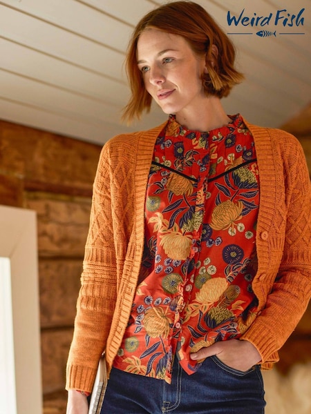 Weird Fish Orange Bodhi Printed Blouse (W12054) | €78