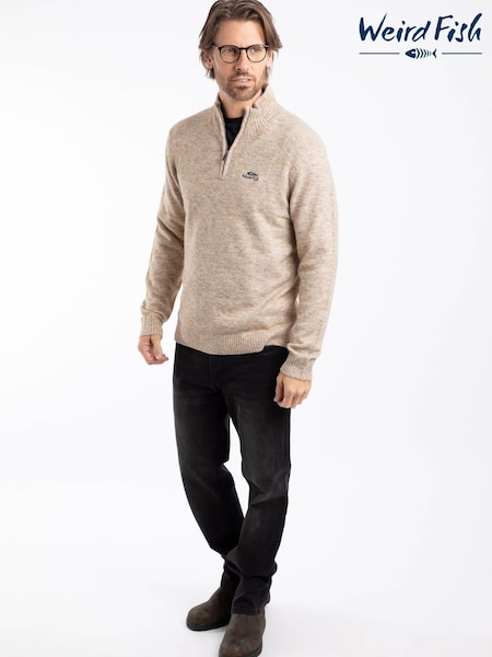 Weird Fish Cream Altwood 1/4 Zip Jumper (W12072) | 322 QAR