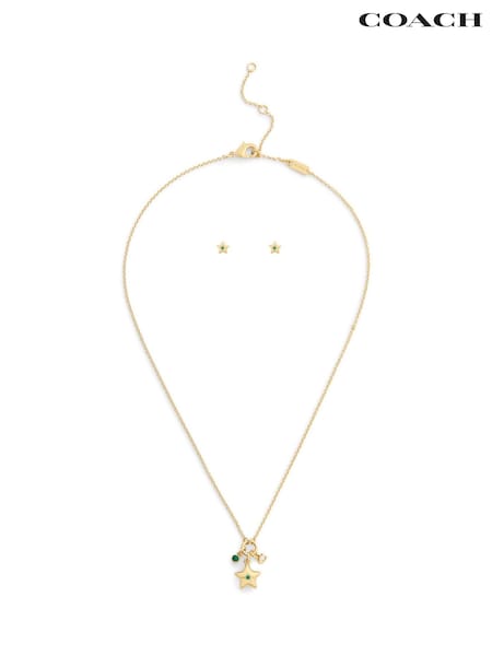 COACH Gold Tone Signature Star Charm Jewelry Set (W12231) | $311
