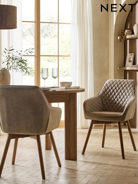 Set Of 2 Hamilton Quilted Dining Chairs