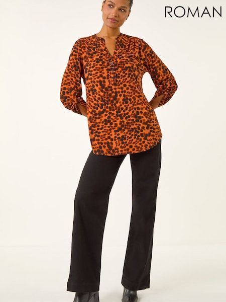 Roman Spot Print Stretch Blouse (W12447) | 71 €