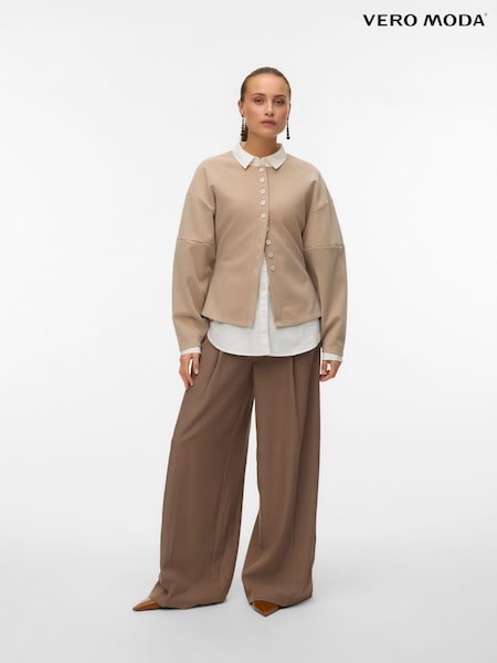 VERO MODA Brown Sculptured Knit Cardigan (W12564) | €50