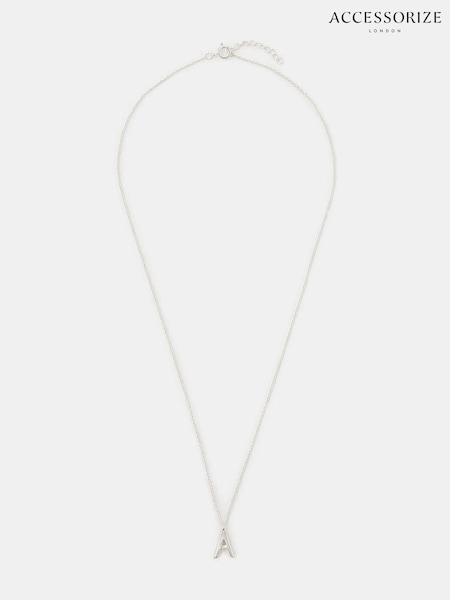Accessorize 925 Sterling Silver Initial Pendant Necklace (W12593) | €29