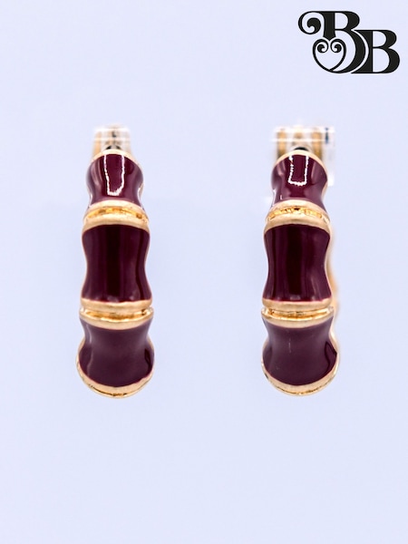 Bibi Bijoux Gold Tone Enamel Bamboo Hoops (W12672) | €27