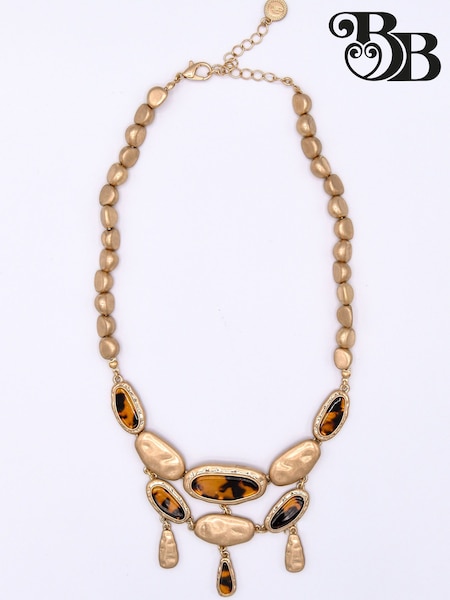 Bibi Bijoux Gold Tone Tortoise Shell Collar Necklace (W12679) | €52