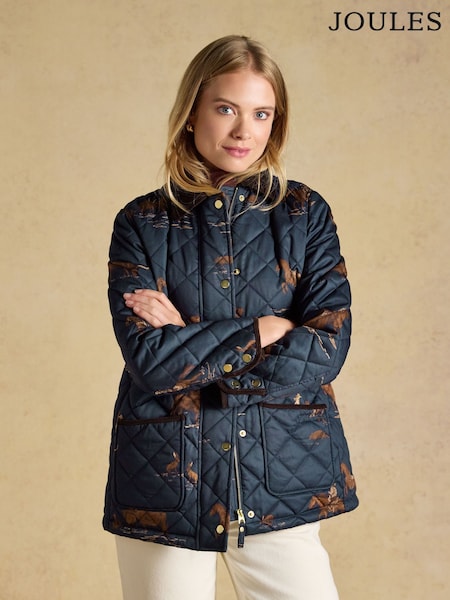 Navy - Highgrove Diamond Quilted Jacket