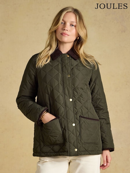 Khaki Zeleno - Highgrove Diamond Quilted Jacket