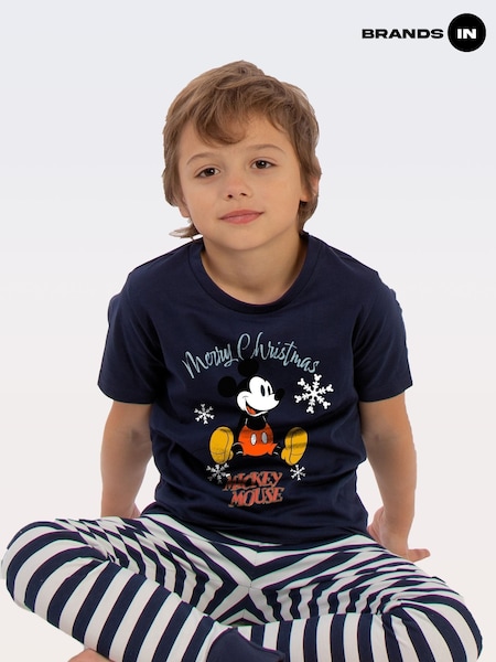 Brands In Blue Disney Mickey Mouse Merry Christmas Pyjamas (W12864) | €25