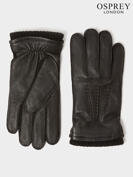Osprey London The Alfie Leather Black Gloves (W12867) | €69