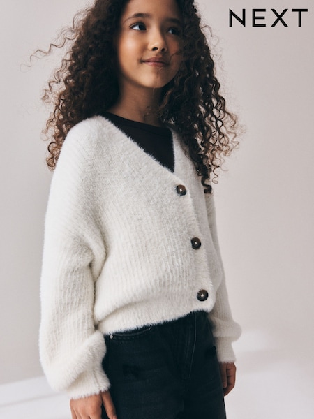 Кремово-бежевий - V-neck Cardigan (3-16yrs)