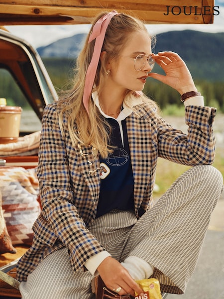Carreaux - Blazer Thornwick décontracté en tweed riche en laine