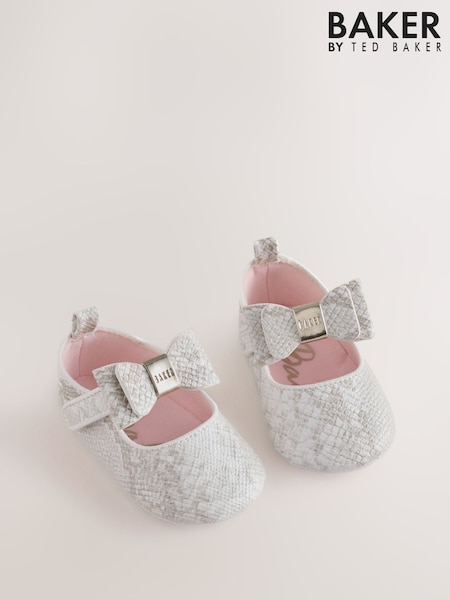 Ivory Snake - Baker By Ted Baker Padders Shoes With Bow