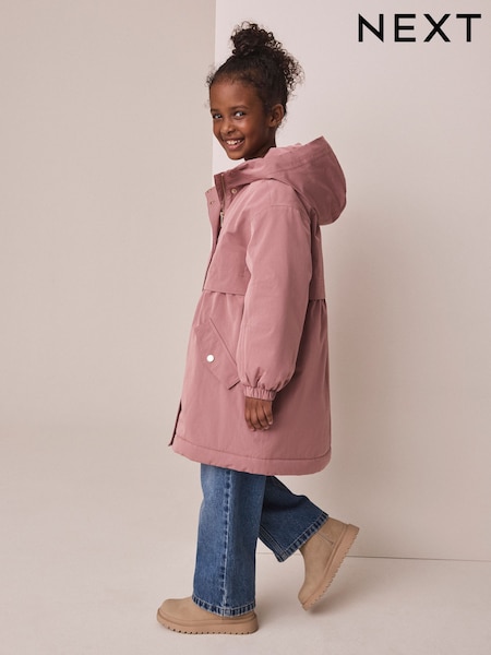 Pink - Waterproof Padded Rain Coat (3-16yrs)
