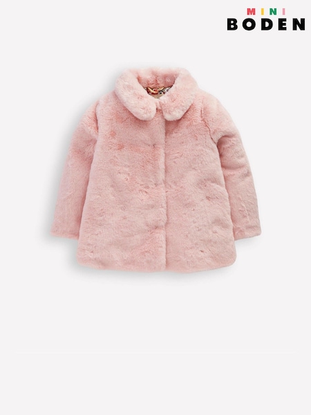 Boden Pink Faux Fur Collared Jacket (W13539) | €92 - €101