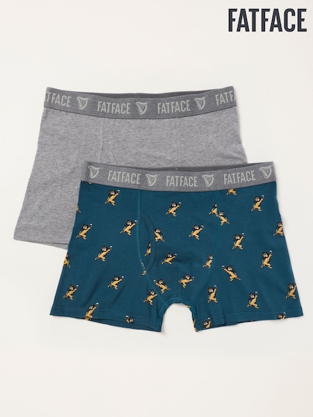 Teal Blue - Regular Fatface 2 Pairs Of Guinness Boxers