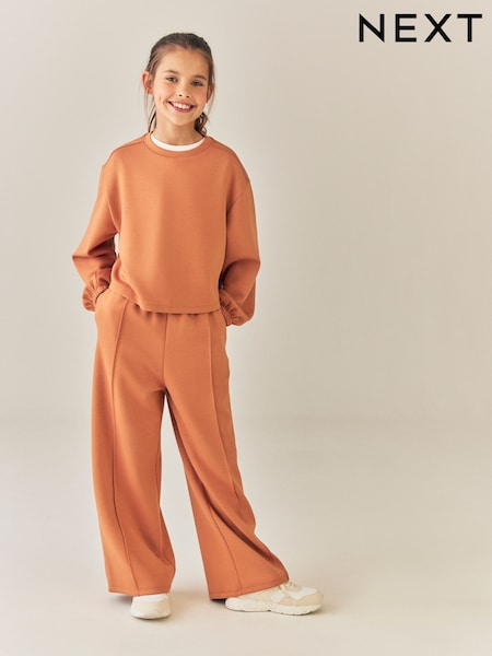 Rust Brown - Long Sleeve Wide Leg Set (3-16yrs)
