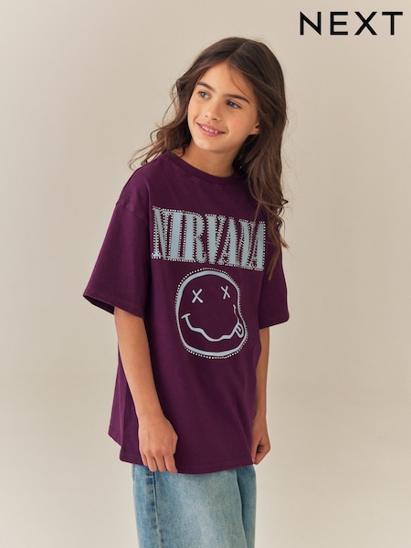 Beere - Nirvana Stud Oversized Graphic T-shirt (3-16yrs)