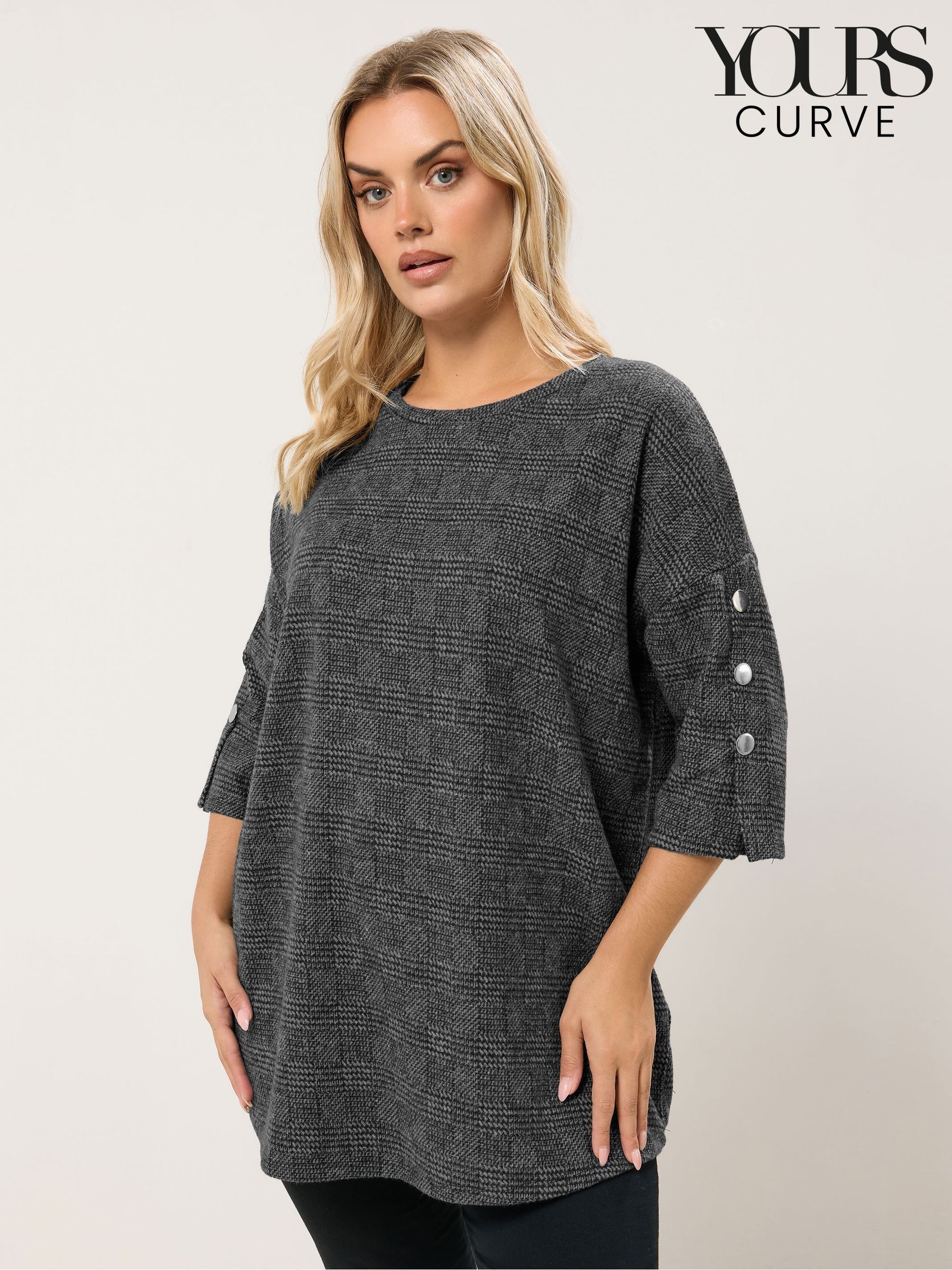 トップス everyone oversized B/D check shortsleeve Women's Check Tartan Oversized Short Sleeve Tops | Next Oman