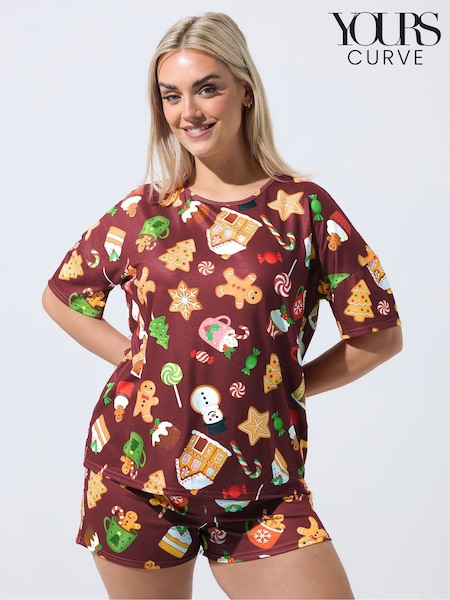 Yours Curve Limited Gingerbread Man Christmas Pyjamas (W13825) | 44 €