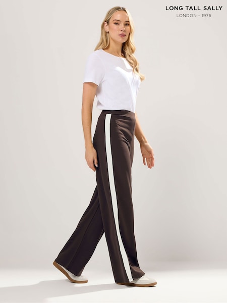 Long Tall Sally Brown Side Stripe Trousers (W14130) | €58