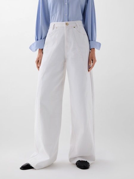 Scalpers White Culotte Stitched Jeans (W14666) | €119.50